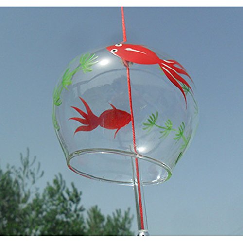 Wind Glocke Japanische Wind Chimes Handgefertigtes Glas Wind chimes- (Fisch) - 2