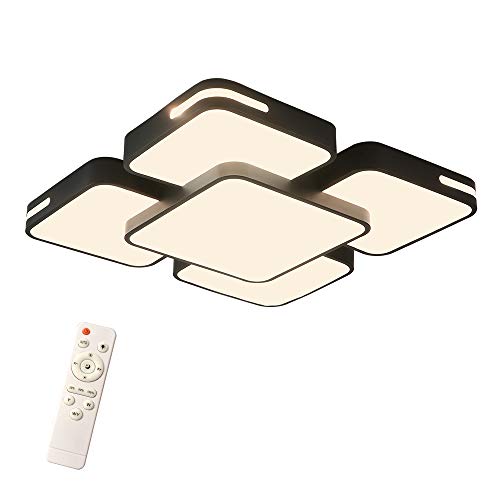 Preisvergleich Produktbild LeMeiZhiJia 48W LED Deckenleuchte Modern Design - Deckenlampe Schwarz Kreative Energiesparlampe Beleuchtung - Flur Wohnzimmer Schlafzimmer Kaltweiß (48W Dimmbar,Schwarz)