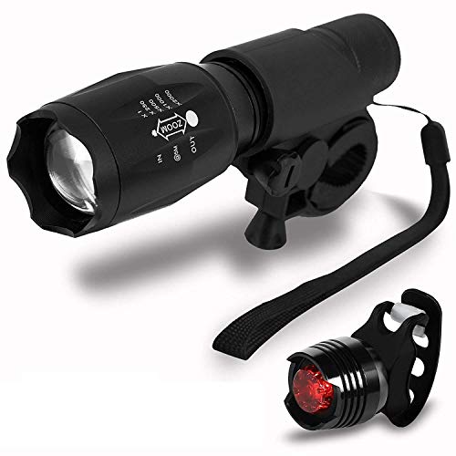 Linternas Led Alta Potencia Coomatec Flashlight, Linternas Tacticas Led Militar con Batería Recargable Cargador Gran Robustez Aluminio Sólida y Resistente- SD 100 Función de Memoria B