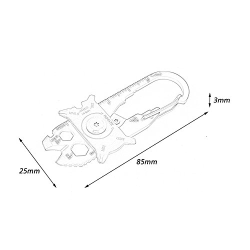 20in1 Multitool Multiwerkzeug am Schlüsselanhänger aus Edelstahl Keychain Stainless Multifunktionswerkzeug Survival Tool - 7