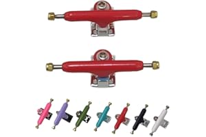 LEEFAI Pro Podstrunnica 34 mm G3 z kolorowym wieszakiem, profesjonalna mini deskorolka, odwrócona, Kingpin twardsza tuleja, kubki obrotowe (czerwone)