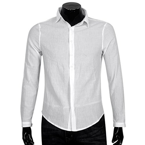 Herren Shirt Xinan Männer Casual Langarm Leinen Shirt - 3