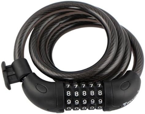 DEALBOX 12 mm Cable Lock Bicycle 5 Digit Combination Locking Bike Spiral Steel Wire1200mm TY566