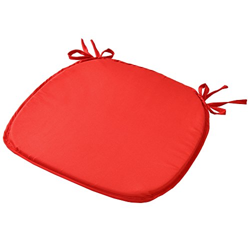 Beautissu® 4er Set Stuhlkissen Lara 38x38x1,5cm Sitzkissen für Stühle für Indoor & Outdoor mit Oeko-Tex Siegel Rot - 3
