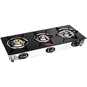 Pigeon Favourite 3 Burner Black Line Cook Top stove, Black