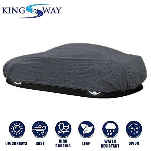 KINGSWAY® Marazzo Car Body Cover Dustproof for (Year 2018 to 2022) All Model, Compatible with Mahindra Marazzo Car Cover, Comes with Bird Droppings, Scratch, UV and Paint Protection, Grey Matty