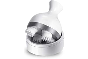 ForeWan Massaggiatore a testa di gatto, testa in silicone morbido, massaggio delicato, ricarica USB, massaggiatore elettrico per animali domestici