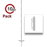 Göbel Weidezaunpfahl PP Copo GF Kunststoffpfahl 105cm 7 Bandösen 3 Seilösen mit Stahlnagel 10 St.