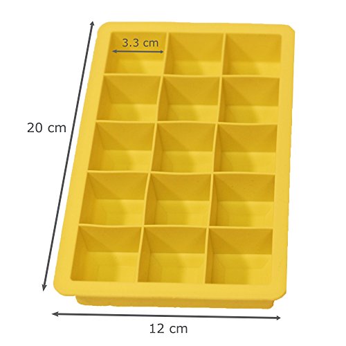 2er Pack – 15er Silikon Eiswürfelform, Pralinenform, Schokoladenform etc. | 100% BPA Frei | geschmacksneutral und geruchsfrei | Maße 33x33mm - 4