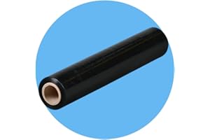 KOVO Black Cling Film Pallet Wrap 400mm x 150m 20mu | Multi Purpose Tear Resistant Stretch Film | Water & Moisture Proof Pallet Shrink Wrap Pack of 1 Roll