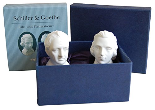 Salz- und Pfefferstreuer aus Porzellan 6 x 4 x 3 cm (je 41g) • 66066 “Salz- und Pfefferstreuer Schiller & Goethe“ von Inkognito • Künstler: INKOGNITO • Küche & Frühstück • Salz & Pfeffer • Haushalt - 3