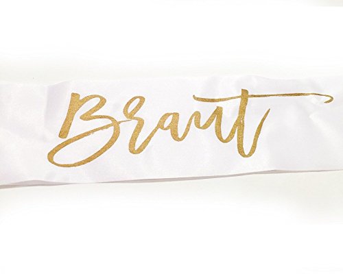 Schärpe Braut weiß/ gold Junggesellinnenabschied JGA Hen Night - 2