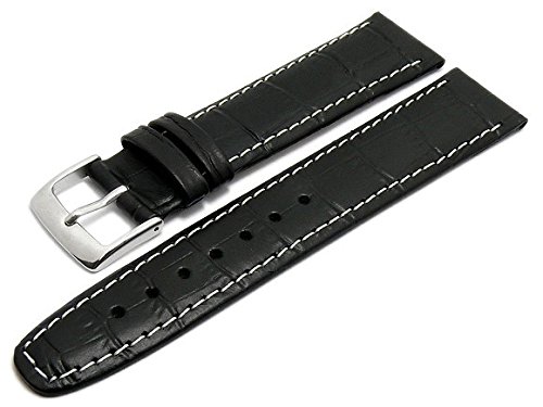 Meyhofer Uhrband S (kurz) Lauderhill 22mm schwarz Leder Alligator-Prgung helle Naht MyKuslbK1412L-S/XS/22mm/schw/hN Meyhofer Uhrband S (kurz) Lauderhill 22mm schwarz Leder Alligator-Prgung helle Naht MyKuslbK1412L-S/XS/22mm/schw/hN