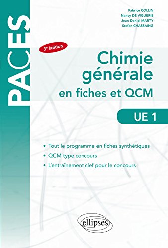 Book's Cover of UE1- Chimie Générale en fiches et QCM - 3e édition