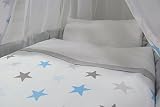 Babymajawelt® Stubenwagen Bett Set „BIG STARS“ Sterne – 7 Teile, Bettwäsche, Nestchen, Himmel, Steppbett, Spannbetttuch (ohne Stubenwagen) - 2