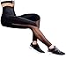 Produktbild Damen Yoga Hose ,Sonnena Frauen Fitness Leggings Hohe Taille Mesh Patchwork Leggings Skinny Push Up Hosen Leggings für Training (XL, Schwarz)