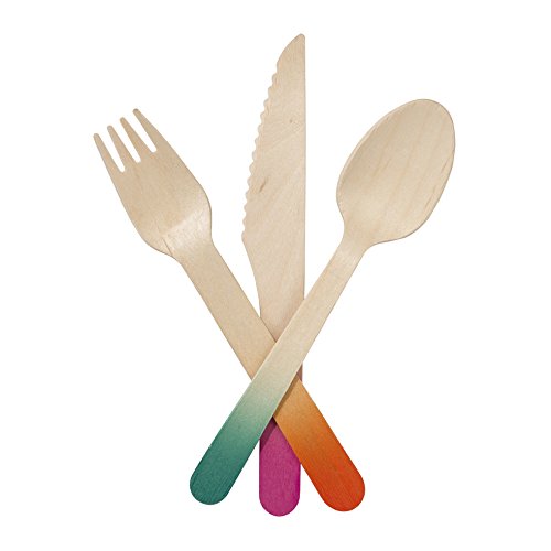 Talking Tables FST2-CUTLERY Floral Fiesta Hölzernes Besteck, 6 Einstellungen, Pappe, mehrfarben, 1.50 x 10.00 x 23.50 cm