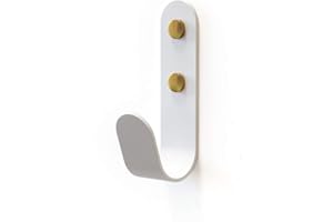 The Hairpin Leg Co. Metal J Wall Hooks Single - White/Brass