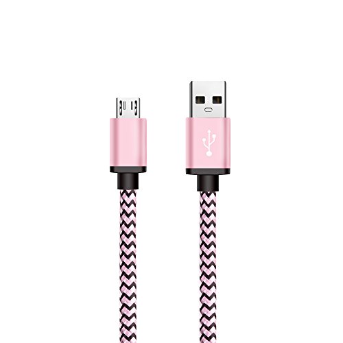 Micro USB Kabel Nylon, BeneStellar (3 Pack 1,8m) High Speed USB 2.0 A Male auf Micro B Synchronisations und Ladekabel für Android, Samsung, Huawei, HTC, Sony, Nexus, Xiaomi und mehr (Rosa 1,8m) - 4