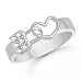 VK Jewels Love Lock Rhodium Plated Alloy Ring for Men- FR1963R [VKFR1963R] RS.181.00