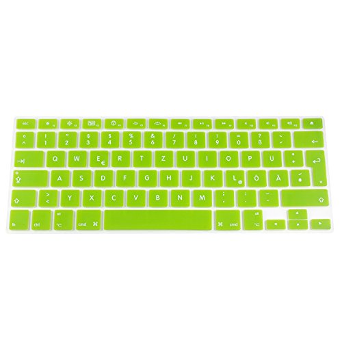 Incutex QWERTZ Silikon Tastaturschutz Tastenschutz Kratzschutz für MacBook (deutsche Tastenfolge) Grün - 4