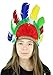 Produktbild Indianerset Kostüm Indianer Kopfschmuck Stirnband bunte Federn Feder Zubehör Fasching Karneval mit Messer und Kette Halskette Schmuck Indianerschmuckfür Kinder und Erwachsene (1x Kopfbedeckung)