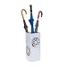 Produktbild Relaxdays Regenschirmständer eckig in HBT 47,5 x 20 x 20 cm Metall Schirmständer mit Wasserauffangschale für Regenschirm, Gehstock oder Nordic Walking Stöcke aus Stahl mit schöner Ornamentik, weiß