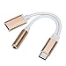 Produktbild HKFV USB Typ-C auf 3,5 mm Klinke AUX Kopfhörer Audio Splitter Konverter Adapterkabel USB-Typ-C-zu-AUX-USB-Adapter (Gold)