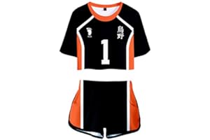FeMereina Haikyuu Cosplay Costume Hinata Shoyo Shirt Shorts Karasuno High School Uniform for Adult Halloween