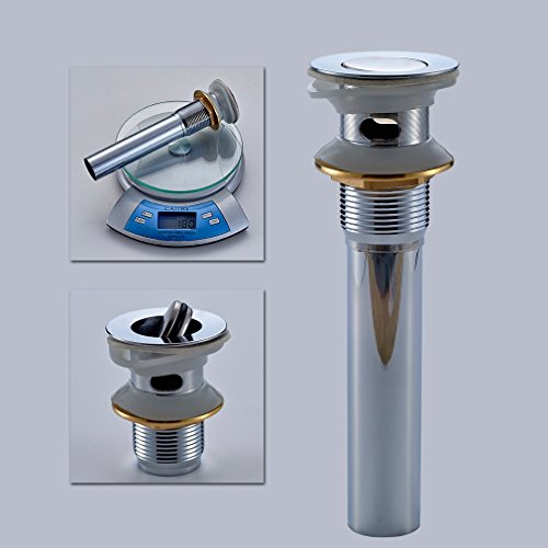 Auralum Ablaufgarnitur Siphon Waschbecken Pop Up Ablaufventil Push Up Abfluss + überlauf - 5