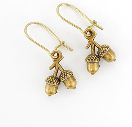 Acorn Earrings, Short &amp; Minimalist with an Antique Bronze finish, includes gift box