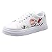 Produktbild Dragon868 Deman Sport Plate Schuhe Frauen Sport Run Turnschuhe Stickerei Blume Schuhe Weiße Schuhe Break Free Outdoor Fitnessschuhe Classic Mono Low-Top (Weiß, EU:39)
