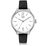Ice-Watch - ICE time Black Silver - Schwarze Damenuhr mit Lederarmband - 013053 (Medium)
