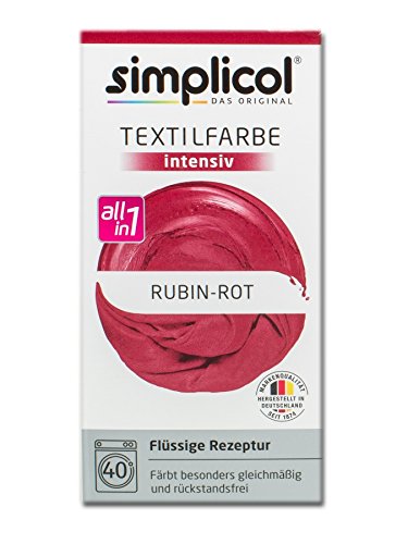 Simplicol 1804 Textilfarbe Intensiv All-in-1 flüssig, Rubin-Rot (H4/4)