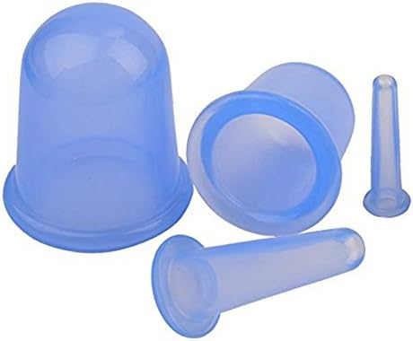 Jechery 4 Pcs Silicone Cupping Cups Set Massage Vacuum Therapy Rubber Cup Body Face Back Legs Cups Kit for Anti Cellulite Anti-aging Wrinkle Reducer Myofascial Release Collagen Stimulator