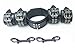 Produktbild 5 teiliges Bondage Leder Fesselset Halsband Fuß und Hand Fesseln Handfesseln Fußfesseln Halsband Fessel Set + 2 Doppel Karabiner
