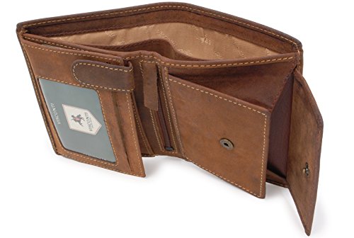 Portefeuille gibecière en cuir - cuir signé Visconti (709) - Tanne