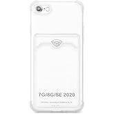 GGM GİYİM &amp; AKSESUAR iPhone 7-8-SE ile Uyumlu Şeffaf Yapıya Sahip Arka Ksımında Kartlık B&ouml;lmeli Kolay Kullanım Sağlayan Telef