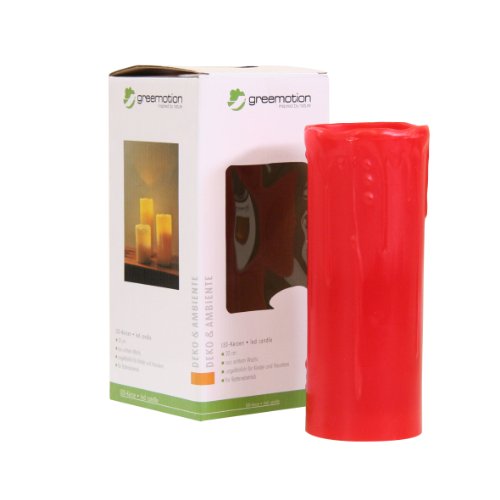 Preisvergleich Produktbild Greemotion LED-Kerze, ca. 20 cm, Rot aus echtem Wachs, Rot