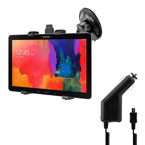 kwmobile KFZ Scheiben Halterung für Samsung Galaxy Note Pro 12.2 / Tab Pro 12.2 - PKW Auto Halter mit Saugnapf in Schwarz + Ladegerät