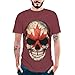 Produktbild MAYOGO Männer Cooles Biker T-Shirt Skull Totenkopf USA Flagge 3D Print Schwarz T-Shirts Oberteile 3D Druck Amerika UK Britain Verschiedene länder Flag Hemden Tops für Herren Größe M-XXXL