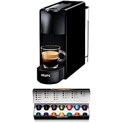 Krups Nespresso Cafetière à capsules Essenza Mini (1260 watt, technologie de chauffe Thermoblock, 0,7 litre, 19 bar) sans mousseur à lait Noir