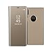 Produktbild QLTYPRI Schutzhülle für iPhone 6 6S iPhone 7 iPhone 8, Luxus Mode Elegant [Perspektive] [Spiegel] Schale [Standfunktion] PC PU Ledertasche Stoßfest Anti-Scratch Ultra Dünn Flip Cover Handyhülle für iPhone 6/6S/7/8 - Gold