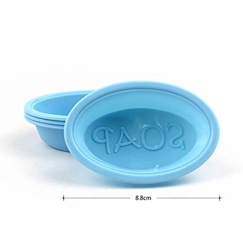 Goodlucky365 12 Stück Seifenformen Silikon Quadrat Rund Oval Seifenform – 100% handgemachte Platz Silikon - 3
