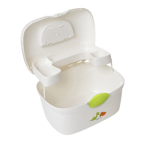 Safetots Dinosaur Ergonomic Baby Box White with Lime Trim