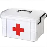caja botiquin pared Diseño de la manija y diseño de 2 hebillas laterales: el diseño de la manija es portátil y fácil de transportar. El diseño de dos hebillas laterales puede sellar la caja, y es conveniente cerrarla y abrirla.