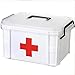 Produktbild Erste Hilfe Kit Box abschließbar Medizin Aufbewahrungsbox Familie Notfall Kit Schrank Veranstalter mit abnehmbaren Fach & Griff tragbar für Zuhause Camping Reisen Wandern