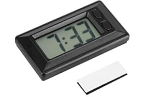 GLOGLOW Horloge de tableau, Horloge murale Radio de bord de voiture Horloge de compteur de véhicule Horloge numérique LCD