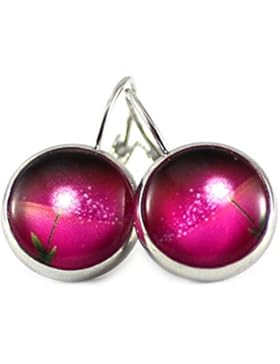 Katharina Fairytale Damen Mädchen Ohrringe Pusteblumen Motiv Cabochon 12mm silber