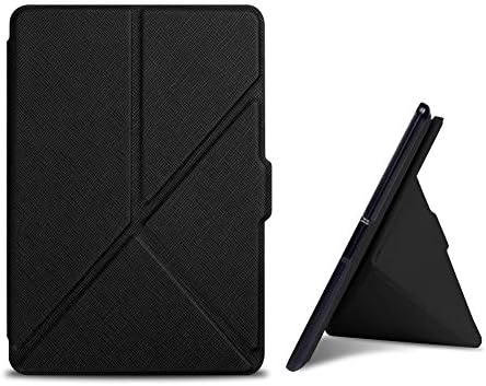 VMAE Origami Case for Kindle Paperwhite Slim Fit Lightweight PU Leather Cover with Auto Sleep Wake Function for Amazon All-New Kindle Paperwhite (Fits 2012, 2013, 2015 and 2016 Version) - Black